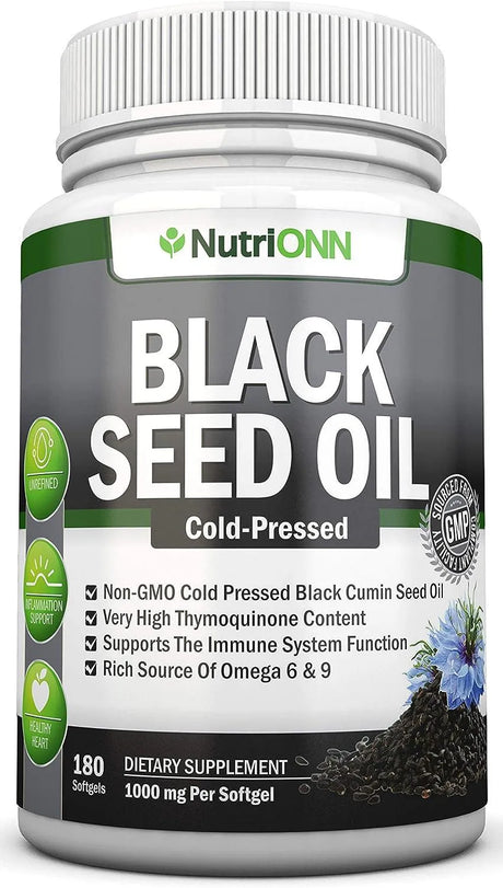 NUTRIONN - NutriONN Black Seed Oil 1000Mg. 180 Capsulas Blandas - The Red Vitamin MX - Suplementos Alimenticios - {{ shop.shopifyCountryName }}