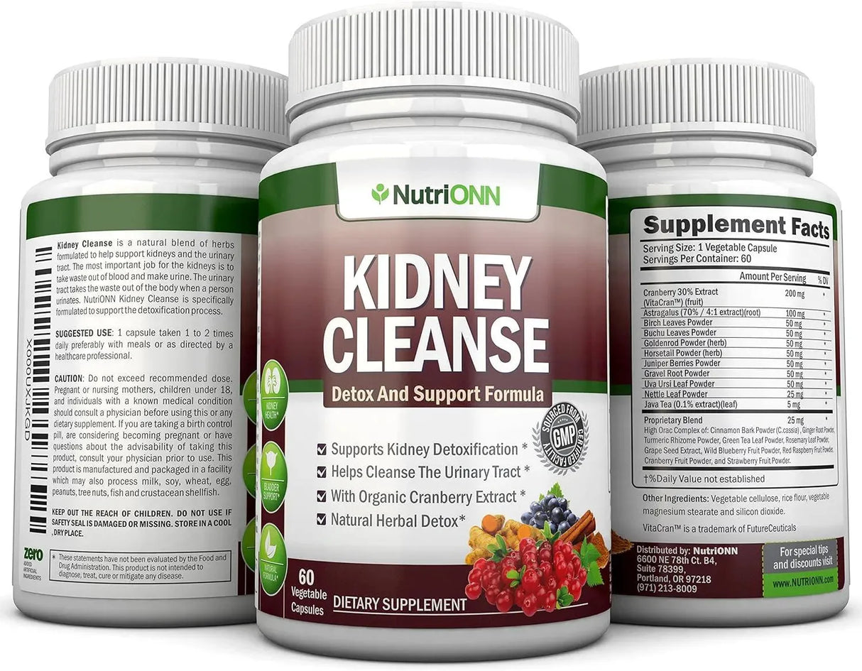 NUTRIONN - NutriONN Kidney Cleanse Detox and Support 60 Capsulas - The Red Vitamin MX - Suplementos Alimenticios - {{ shop.shopifyCountryName }}