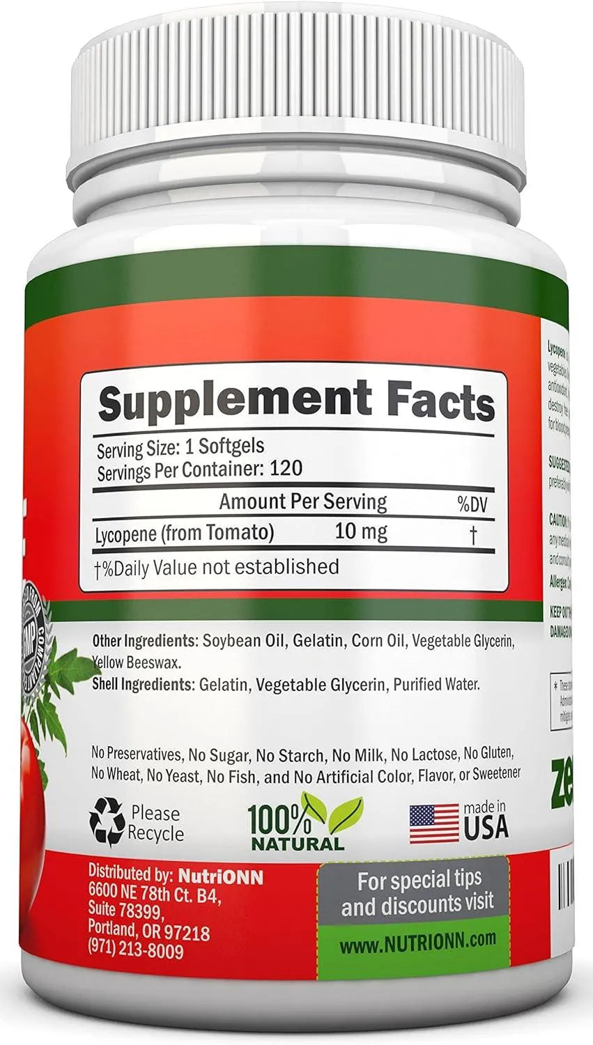 NUTRIONN - NutriONN Lycopene 10Mg. 120 Capsulas Blandas - The Red Vitamin MX - Suplementos Alimenticios - {{ shop.shopifyCountryName }}