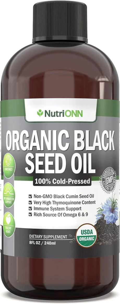 NUTRIONN - NutriONN Organic Black Seed Oil 240Ml. - The Red Vitamin MX - Suplementos Alimenticios - {{ shop.shopifyCountryName }}