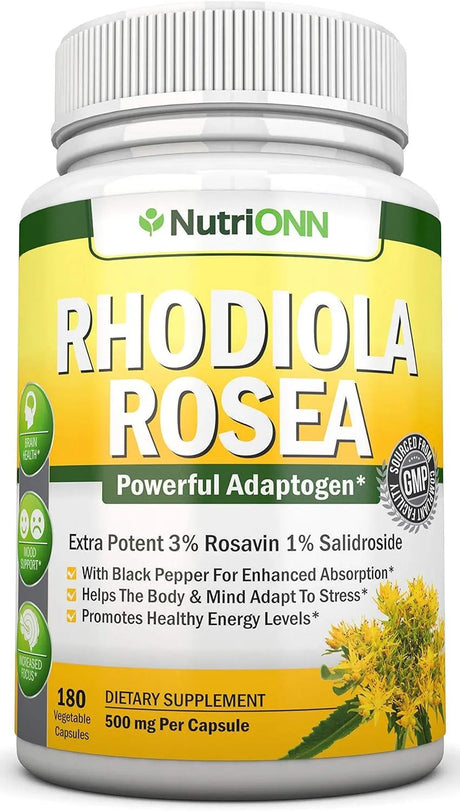 NUTRIONN - NutriONN Rhodiola Rosea 500Mg. 180 Capsulas - The Red Vitamin MX - Suplementos Alimenticios - {{ shop.shopifyCountryName }}