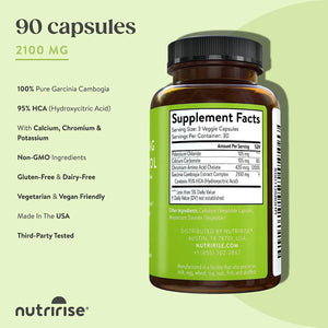 NUTRIRISE - NutriRise Pure Garcinia Cambogia Extract 2100Mg. 90 Capsulas - The Red Vitamin MX - Suplementos Alimenticios - {{ shop.shopifyCountryName }}