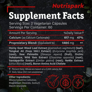 NUTRISPARK - Nutrispark Horny Goat Weed, Tongkat Ali and Saw Palmetto 60 Capsulas - The Red Vitamin MX - Suplementos Alimenticios - {{ shop.shopifyCountryName }}