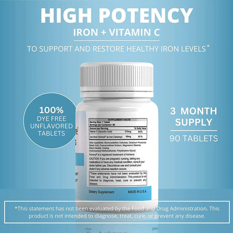 NUTRITIPURE - NutritiPure High Potency Carbonyl Iron 65Mg. 90 Tabletas - The Red Vitamin MX - Suplementos Alimenticios - {{ shop.shopifyCountryName }}