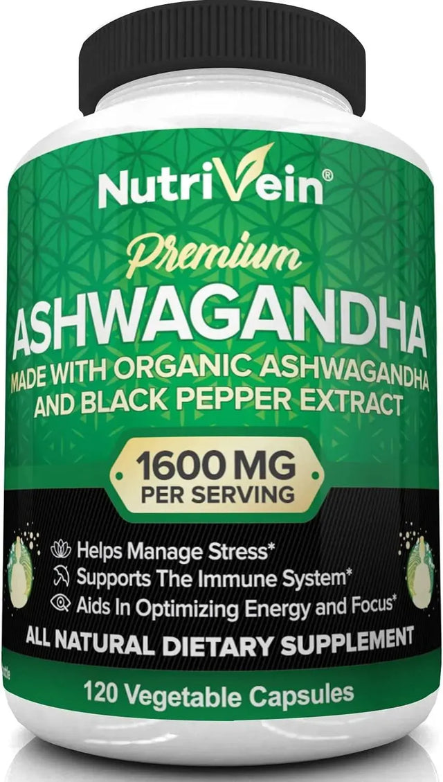 NUTRIVEIN - Nutrivein Organic Ashwagandha 1600Mg. 120 Capsulas - The Red Vitamin MX - Suplementos Alimenticios - {{ shop.shopifyCountryName }}