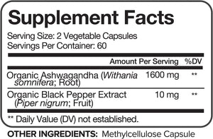 NUTRIVEIN - Nutrivein Organic Ashwagandha 1600Mg. 120 Capsulas - The Red Vitamin MX - Suplementos Alimenticios - {{ shop.shopifyCountryName }}