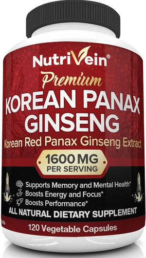 NUTRIVEIN - Nutrivein Pure Korean Red Panax Ginseng 1600Mg. 120 Capsulas - The Red Vitamin MX - Suplementos Alimenticios - {{ shop.shopifyCountryName }}