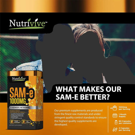 NUTRIVIVE - Nutrivive SAM-e 1000Mg. 60 Capsulas - The Red Vitamin MX - Suplementos Alimenticios - {{ shop.shopifyCountryName }}