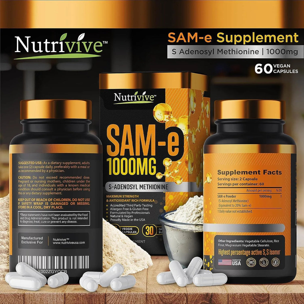 NUTRIVIVE - Nutrivive SAM-e 1000Mg. 60 Capsulas - The Red Vitamin MX - Suplementos Alimenticios - {{ shop.shopifyCountryName }}