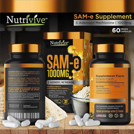 NUTRIVIVE - Nutrivive SAM-e 1000Mg. 60 Capsulas - The Red Vitamin MX - Suplementos Alimenticios - {{ shop.shopifyCountryName }}