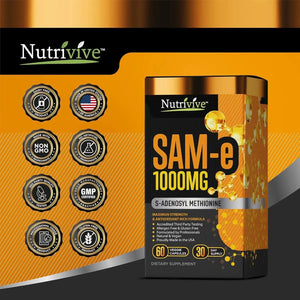 NUTRIVIVE - Nutrivive SAM-e 1000Mg. 60 Capsulas - The Red Vitamin MX - Suplementos Alimenticios - {{ shop.shopifyCountryName }}