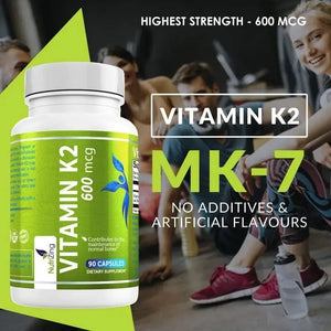 NUTRIZING - NutriZing K2 Vitamin Supplement MK-7 600mcg 90 Capsulas - The Red Vitamin MX - Suplementos Alimenticios - {{ shop.shopifyCountryName }}