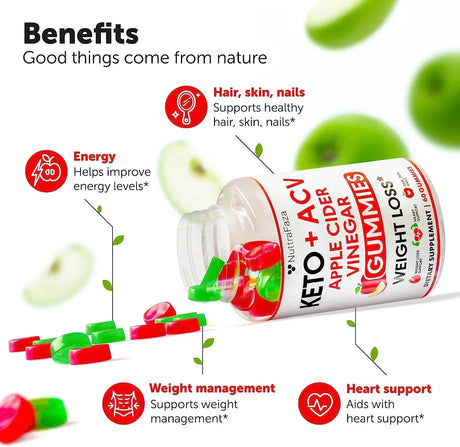 NUTTRAFAZA - NuttraFaza Keto ACV Gummies Advanced Weight Fat Management Loss 60 Gomitas - The Red Vitamin MX - Suplementos Alimenticios - {{ shop.shopifyCountryName }}