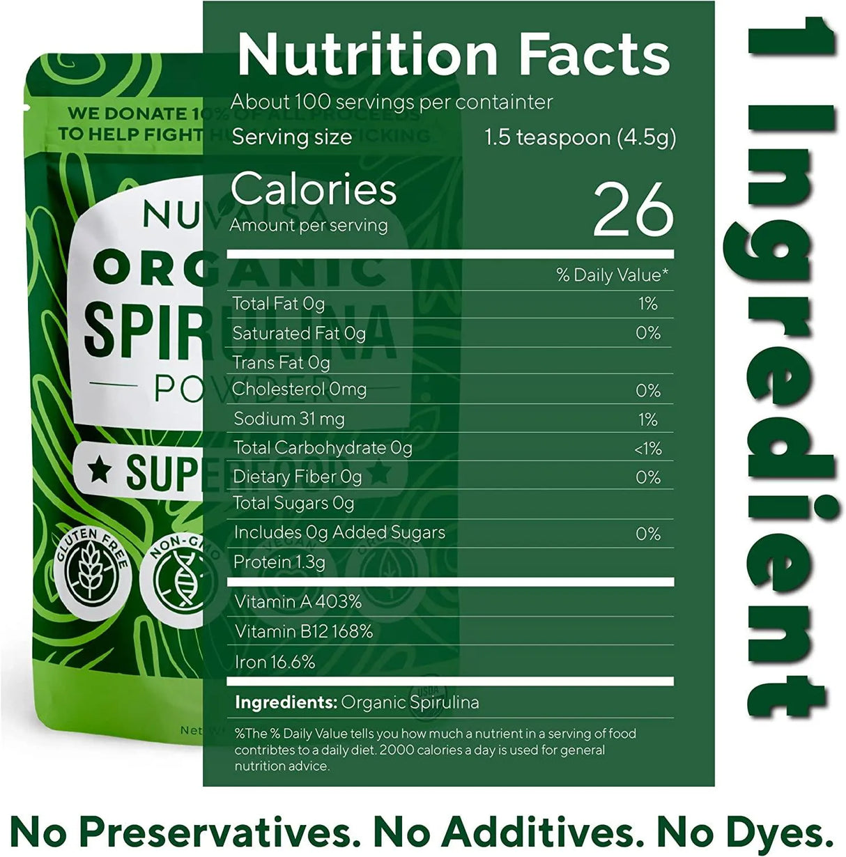 NUVALSA - Nuvalsa Organic Spirulina Powder 454Gr. - The Red Vitamin MX - Suplementos Alimenticios - {{ shop.shopifyCountryName }}