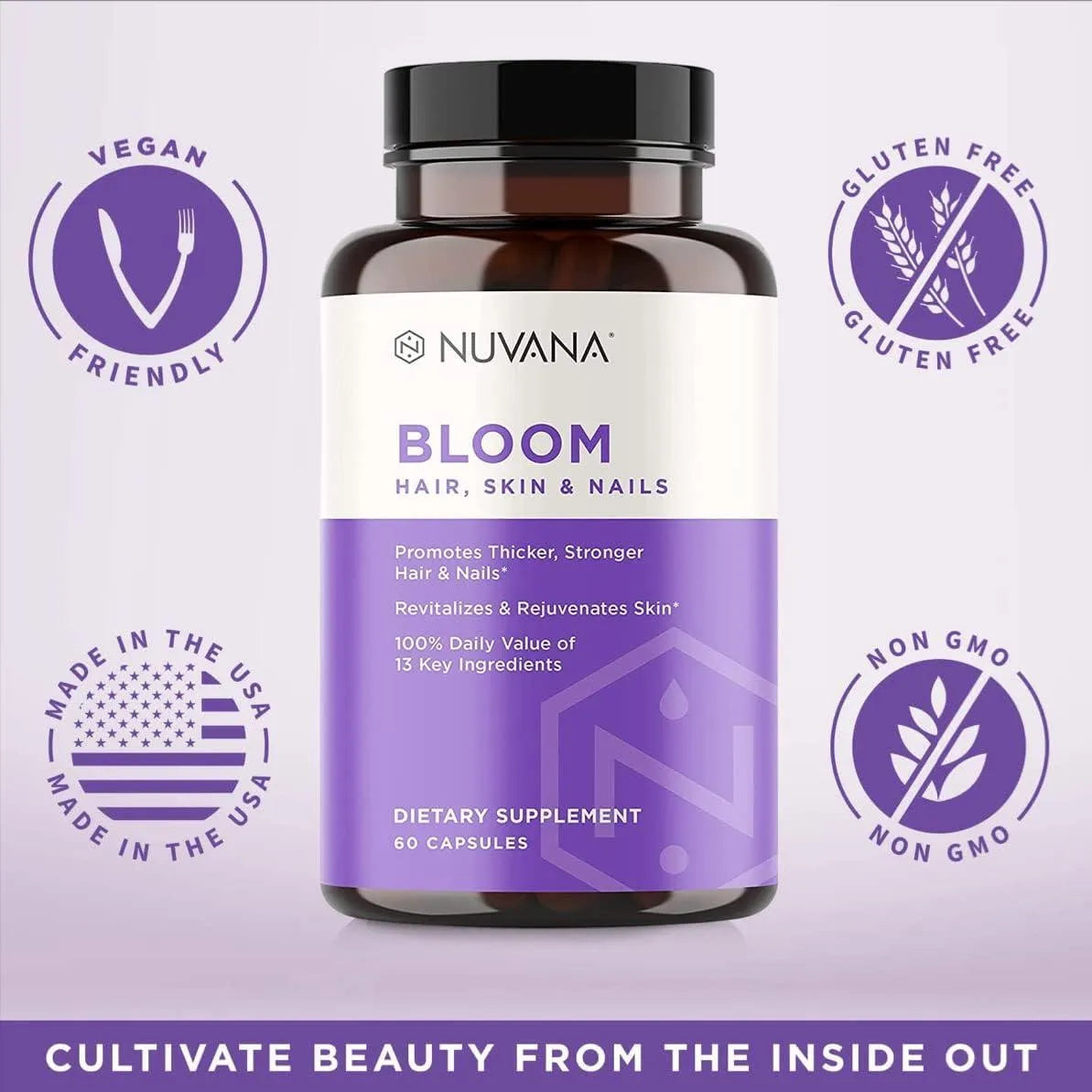 NUVANA - Nuvana Bloom Hair, Skin & Nails 60 Capsulas - The Red Vitamin MX - Suplementos Alimenticios - {{ shop.shopifyCountryName }}