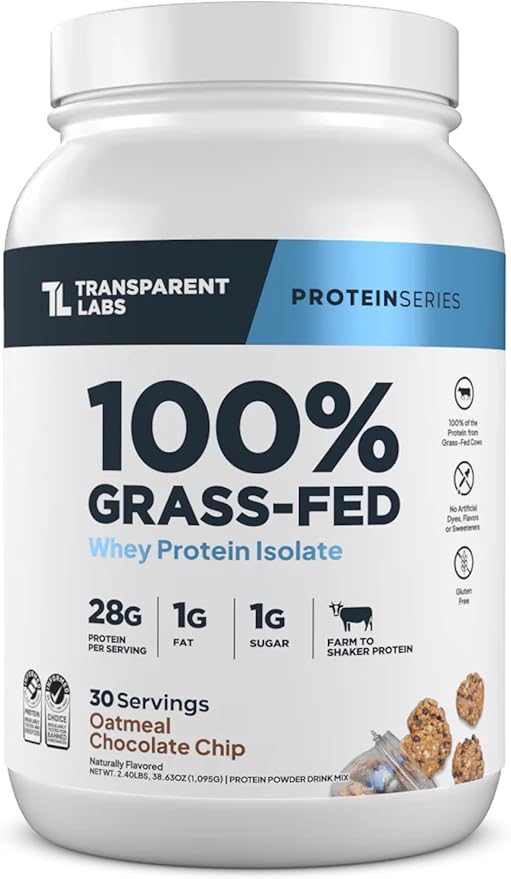 Transparent Labs Grass-Fed Whey Protein Isolate 30 Servicios 2.3Lb.