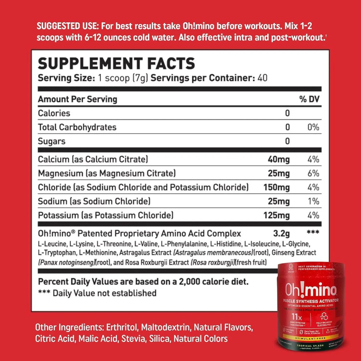 OH!MINO - Oh!mino Amino Acid Energy Blend Sugar-and-Stimulant-Free Tropical Splash 280Gr. - The Red Vitamin MX - Suplementos Alimenticios - {{ shop.shopifyCountryName }}