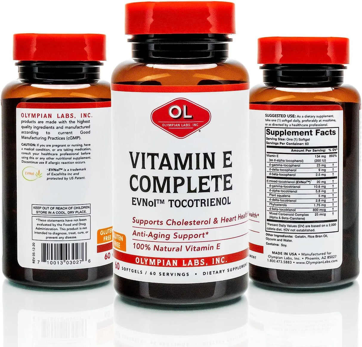 OLYMPIAN LABS - Olympian Labs Vitamin E Complete Tocomin 200IU 60 Capsulas Blandas - The Red Vitamin MX - Suplementos Alimenticios - {{ shop.shopifyCountryName }}