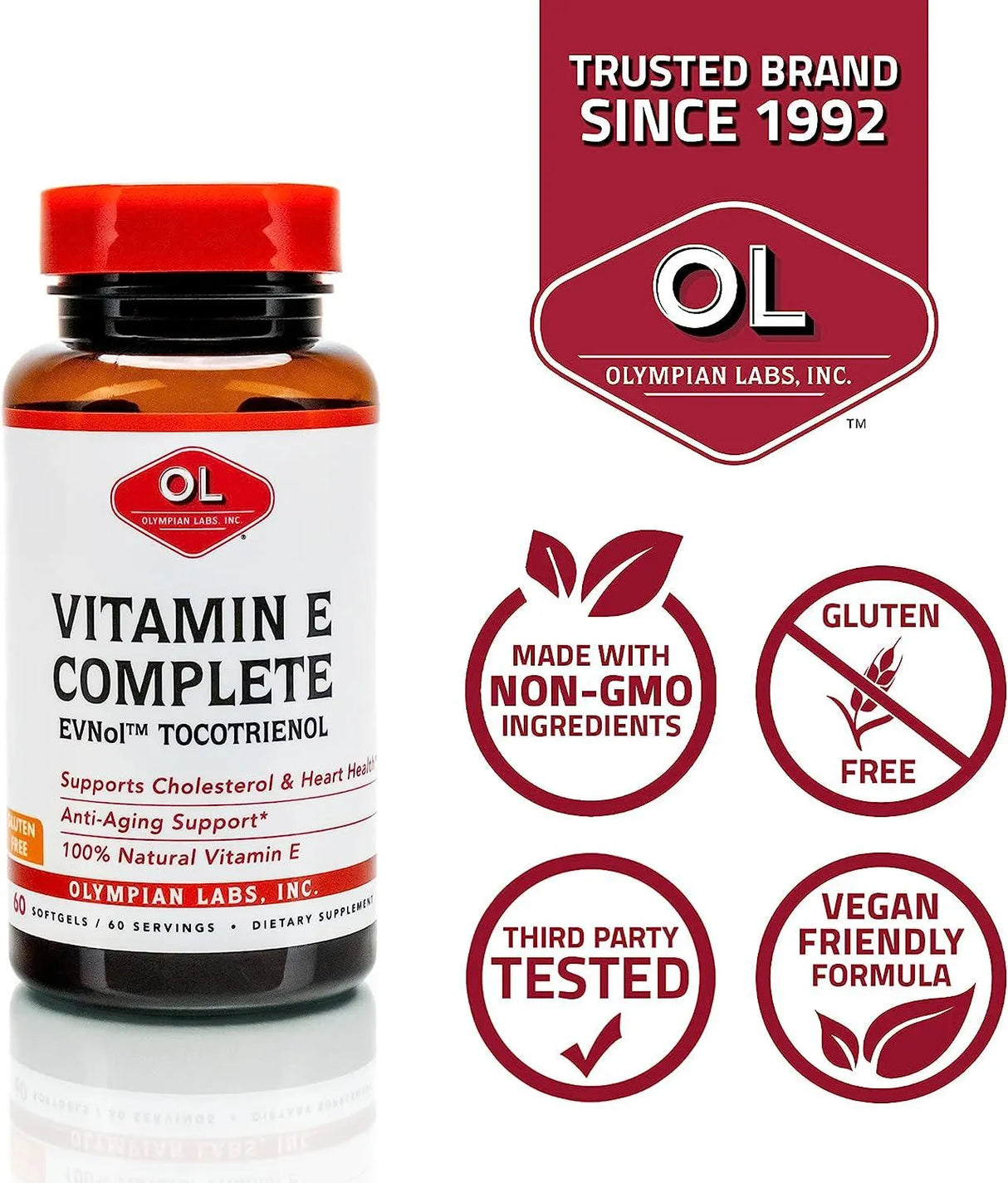 OLYMPIAN LABS - Olympian Labs Vitamin E Complete Tocomin 200IU 60 Capsulas Blandas - The Red Vitamin MX - Suplementos Alimenticios - {{ shop.shopifyCountryName }}