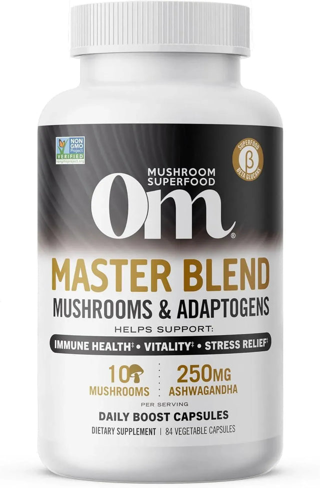 OM MUSHROOM SUPERFOOD - Om Mushroom Superfood Master Blend Mushrooms & Adaptogens 80 Capsulas - The Red Vitamin MX - Suplementos Alimenticios - {{ shop.shopifyCountryName }}