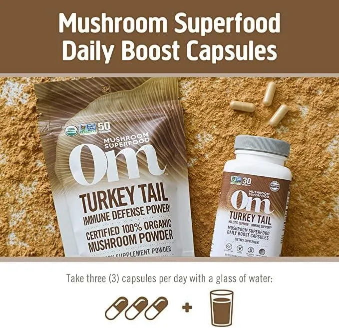 OM - Om Mushroom Superfood Turkey Tail Mushroom 90 Capsulas - The Red Vitamin MX - Suplementos Alimenticios - {{ shop.shopifyCountryName }}