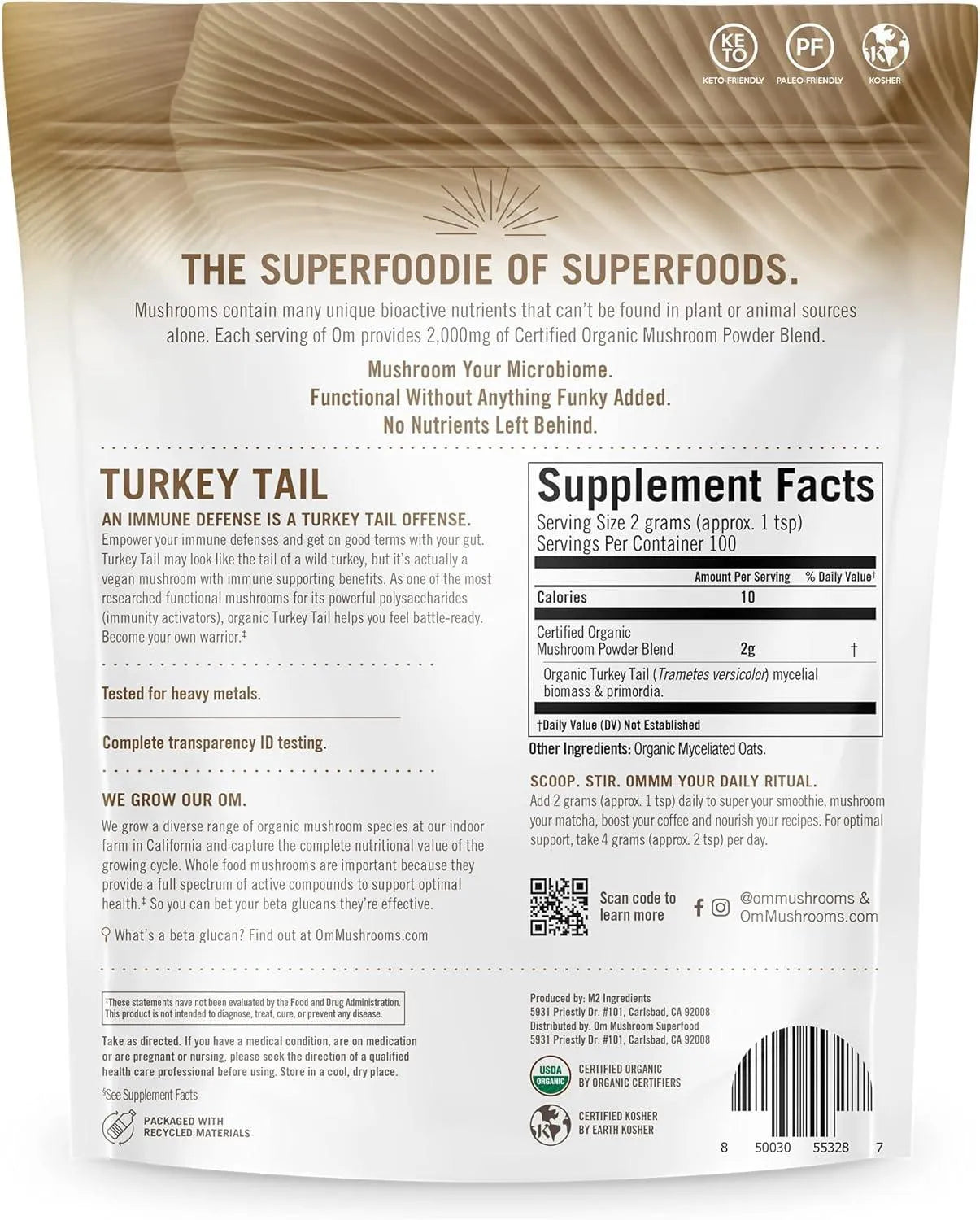 OM - OM Mushroom Superfood Turkey Tail Organic Mushroom Powder 200Gr. - The Red Vitamin MX - Suplementos Alimenticios - {{ shop.shopifyCountryName }}