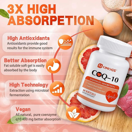 OMOGS - OMOGS CoQ10 400Mg. 60 Capsulas Blandas - The Red Vitamin MX - Suplementos Alimenticios - {{ shop.shopifyCountryName }}