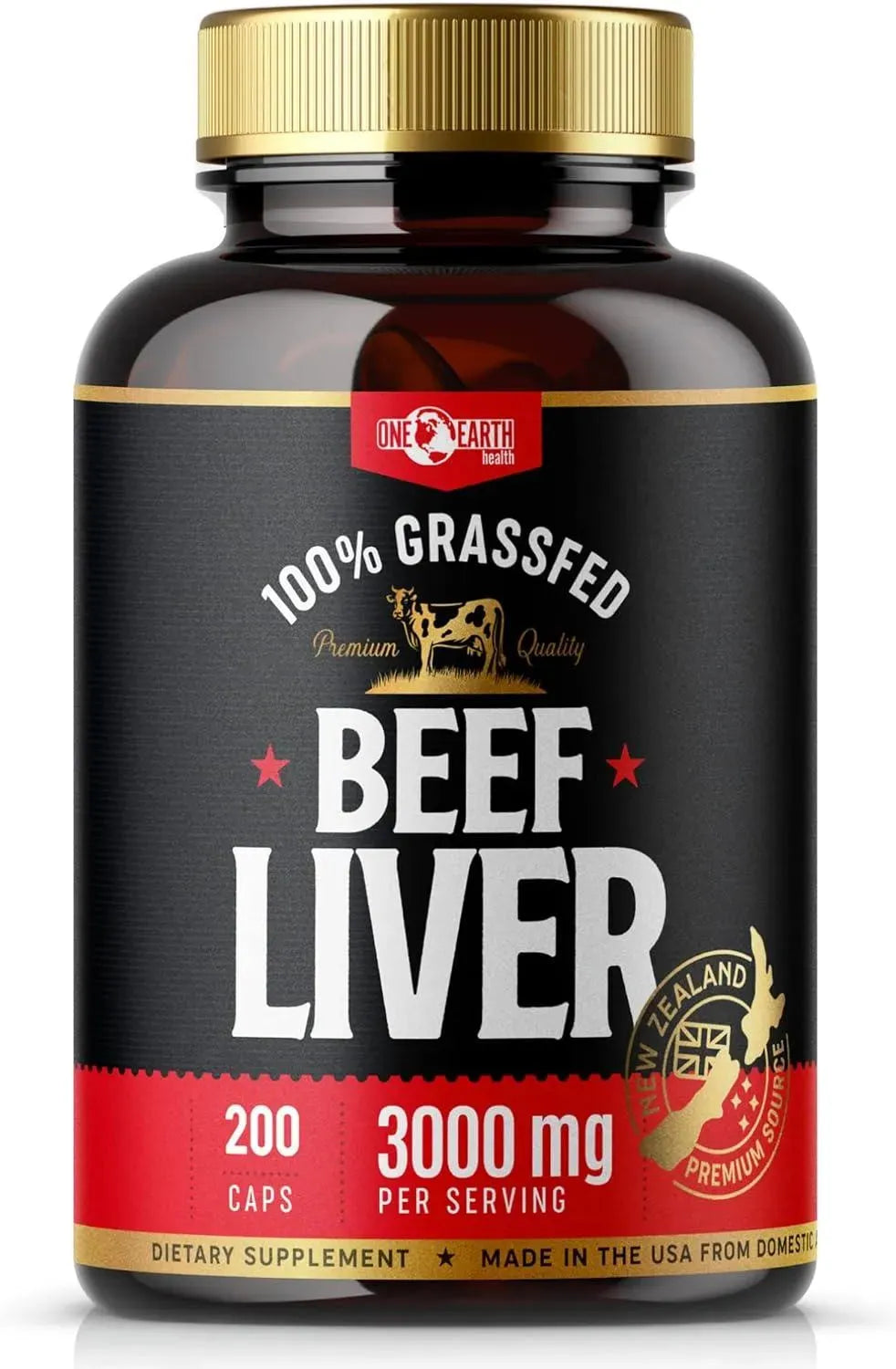 ONE EARTH HEALTH - One Earth Health Beef Liver 3000MG. 200 Capsulas - The Red Vitamin MX - Suplementos Alimenticios - {{ shop.shopifyCountryName }}