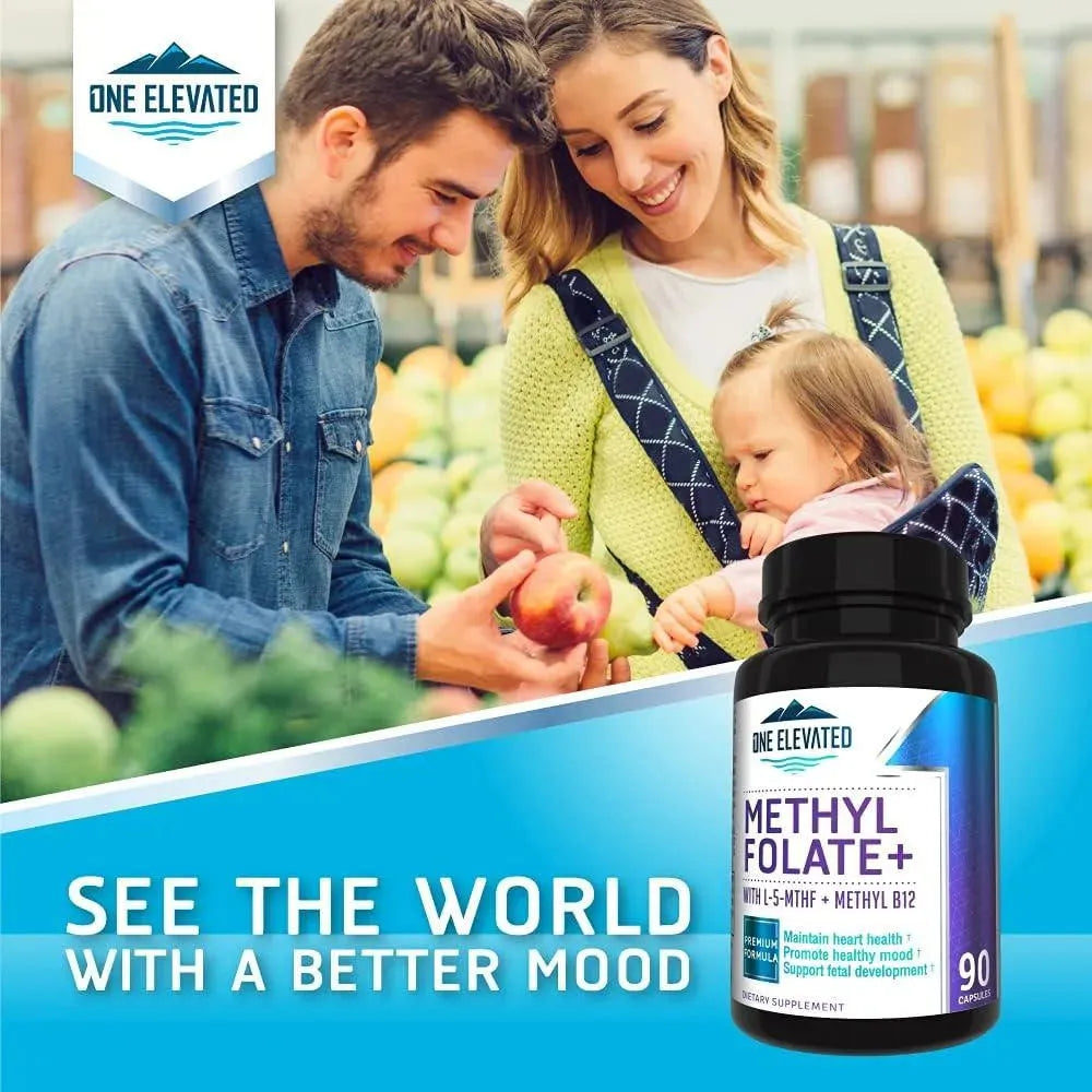 ONE ELEVATED - One Elevated Double Strength & Most Bioactive Methyl Folate 90 Capsulas - The Red Vitamin MX - Suplementos Alimenticios - {{ shop.shopifyCountryName }}