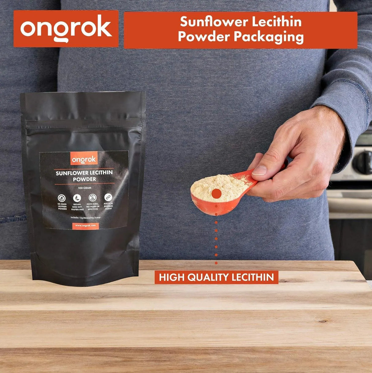 ONGROK - ONGROK All Natural Sunflower Lecithin Powder 100Gr. - The Red Vitamin MX - Suplementos Alimenticios - {{ shop.shopifyCountryName }}