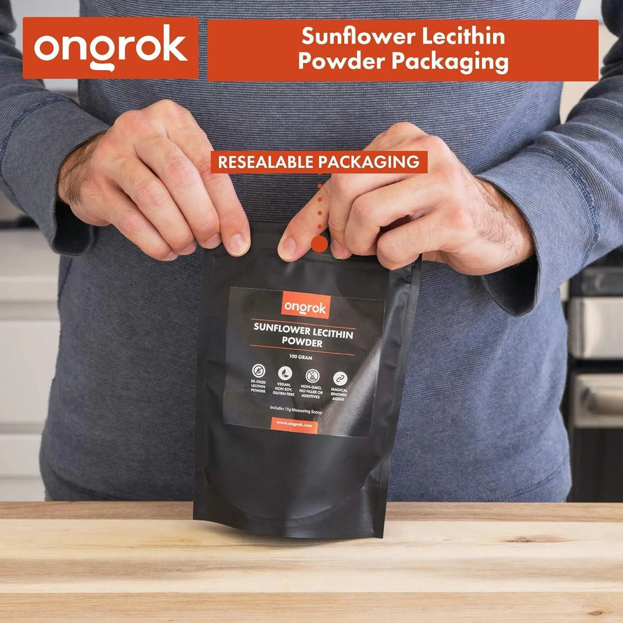 ONGROK - ONGROK All Natural Sunflower Lecithin Powder 100Gr. - The Red Vitamin MX - Suplementos Alimenticios - {{ shop.shopifyCountryName }}