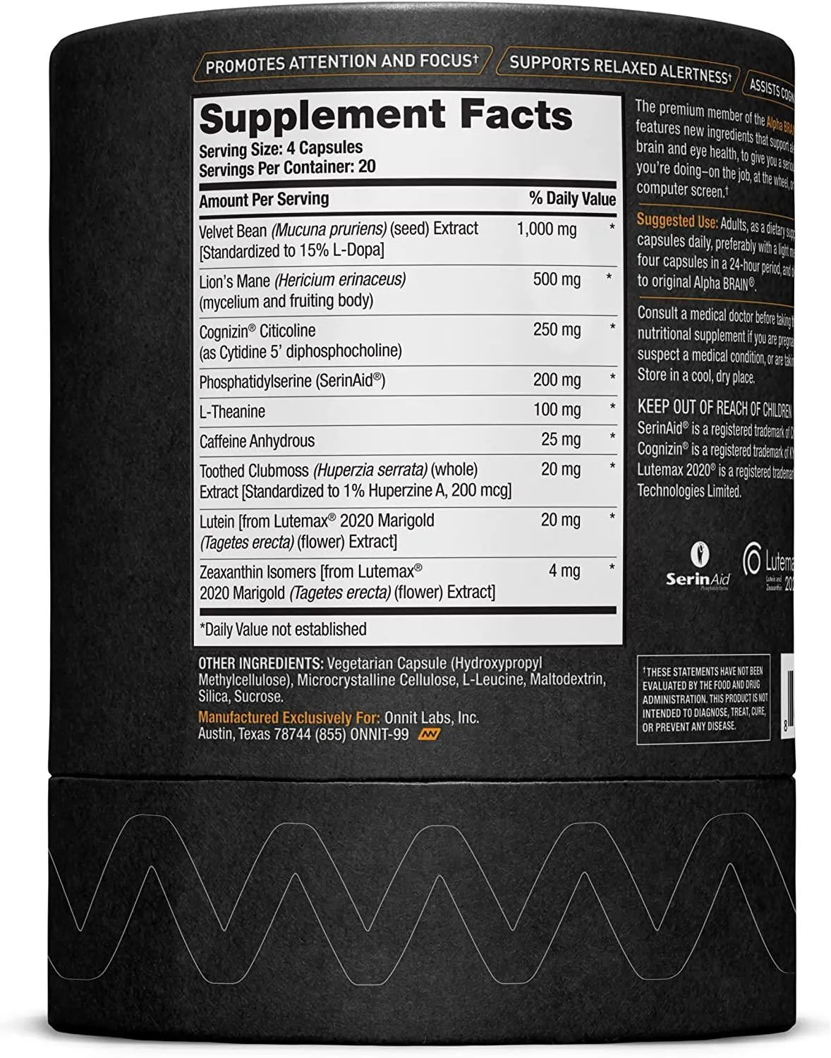 ONNIT - ONNIT Alpha Brain Black Label 80 Capsulas - The Red Vitamin MX - Suplementos Alimenticios - {{ shop.shopifyCountryName }}