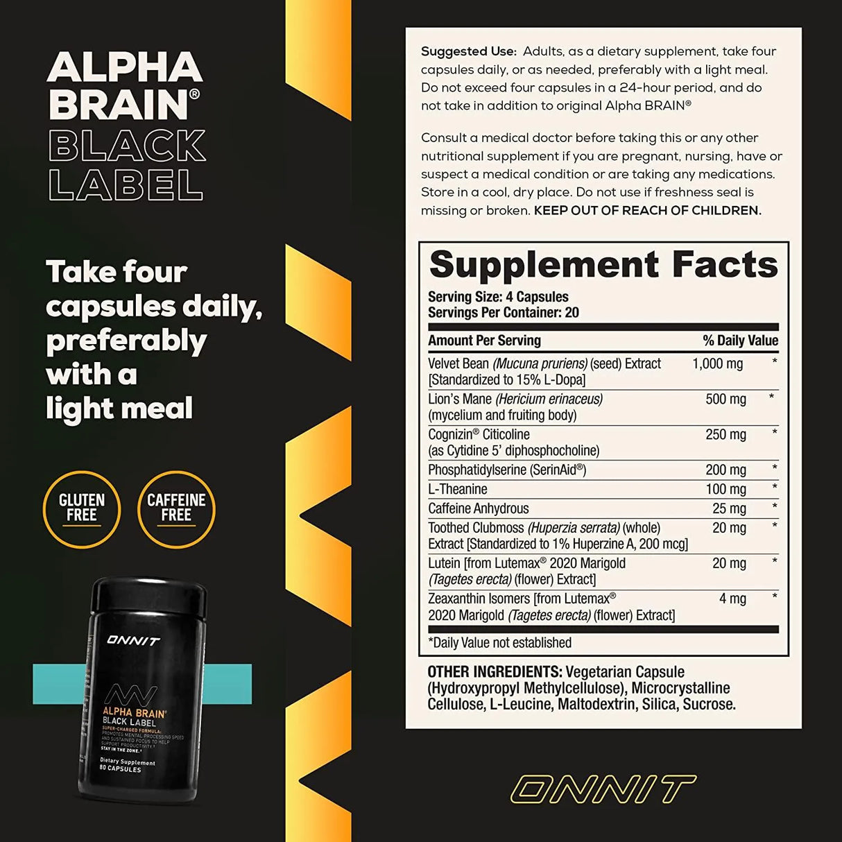 ONNIT - ONNIT Alpha Brain Black Label 80 Capsulas - The Red Vitamin MX - Suplementos Alimenticios - {{ shop.shopifyCountryName }}