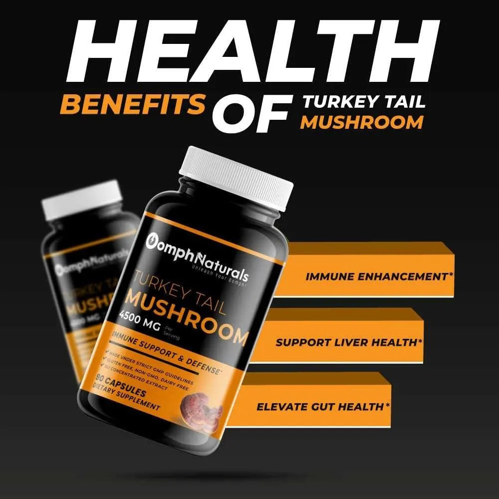 OOMPH NATURALS - Oomph Naturals Turkey Tail Mushroom 4500Mg. 90 Capsulas - The Red Vitamin MX - Suplementos Alimenticios - {{ shop.shopifyCountryName }}