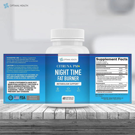 OPTIMAL HEALTH - Optimal Health Citruna PM Night Time Weight Loss Supplement 60 Capsulas - The Red Vitamin MX - Suplementos Alimenticios - {{ shop.shopifyCountryName }}