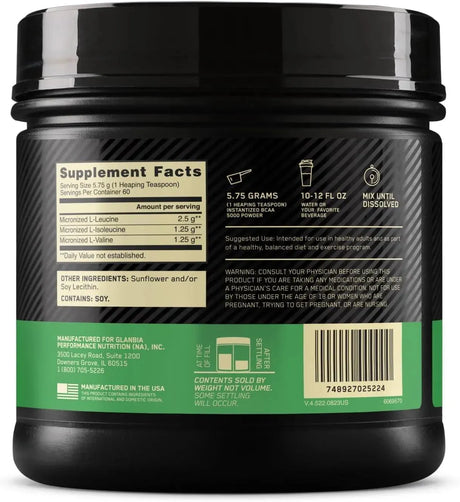 OPTIMUM NUTRITION - Optimum Nutrition Instantized BCAA Powder 60 Servicios 345Gr. - The Red Vitamin MX - Suplementos Alimenticios - {{ shop.shopifyCountryName }}