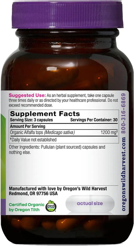 OREGON'S WILD HARVEST - Oregon's Wild Harvest Non-GMO Alfalfa 90 Capsulas - The Red Vitamin MX - Suplementos Alimenticios - {{ shop.shopifyCountryName }}