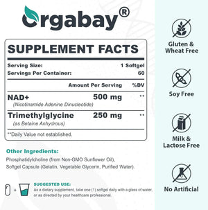 ORGABAY - Orgabay Liposomal NAD+ 500Mg. Supplement 60 Capsulas Blandas - The Red Vitamin MX - Suplementos Alimenticios - {{ shop.shopifyCountryName }}