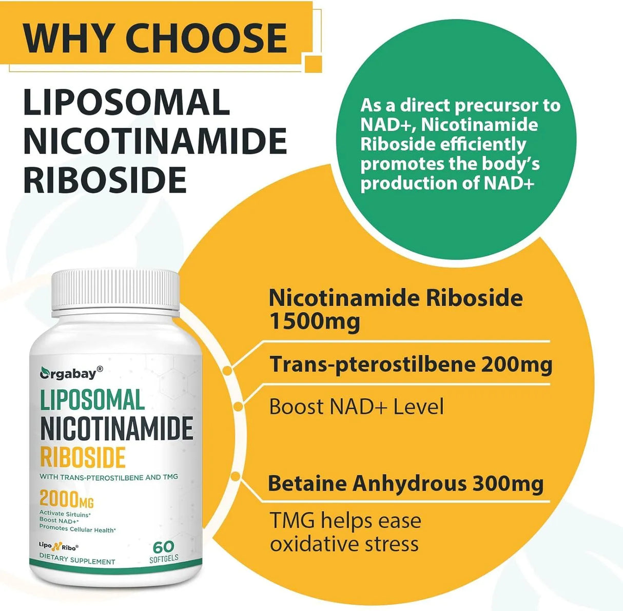 ORGABAY - Orgabay Liposomal Nicotinamide Riboside 2000Mg. 60 Capsulas Blandas 2 Pack - The Red Vitamin MX - Suplementos Alimenticios - {{ shop.shopifyCountryName }}