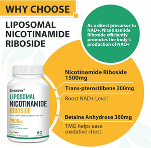 ORGABAY - Orgabay Liposomal Nicotinamide Riboside 2000Mg. 60 Capsulas Blandas 2 Pack - The Red Vitamin MX - Suplementos Alimenticios - {{ shop.shopifyCountryName }}