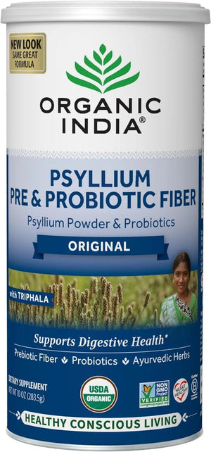 ORGANIC INDIA - Organic India Psyllium Husk Pre & Probiotic Fiber 283.5Gr. - The Red Vitamin MX - Suplementos Alimenticios - {{ shop.shopifyCountryName }}