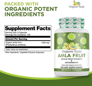 ORGANIC VEDA - Organic Veda Amla 1000Mg. 300 Capsulas - The Red Vitamin MX - Suplementos Alimenticios - {{ shop.shopifyCountryName }}