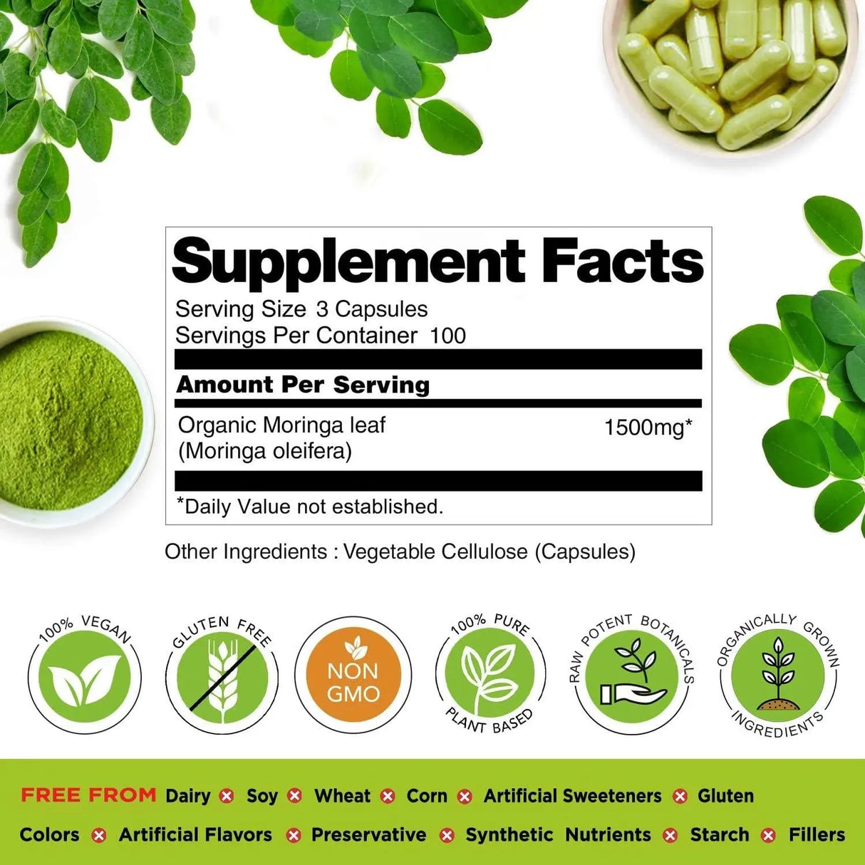 ORGANIC VEDA - Organic Veda Moringa Capsules 300 Capsulas - The Red Vitamin MX - Suplementos Alimenticios - {{ shop.shopifyCountryName }}