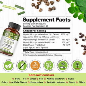 ORGANIC VEDA - Organic Veda Moringa Capsules Potent Extracts 120 Capsulas - The Red Vitamin MX - Suplementos Alimenticios - {{ shop.shopifyCountryName }}