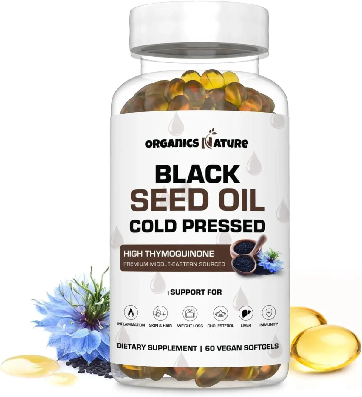 ORGANICS NATURE - ORGANICS NATURE Black Seed Oil 1000Mg. 60 Capsulas Blandas - The Red Vitamin MX - Suplementos Alimenticios - {{ shop.shopifyCountryName }}