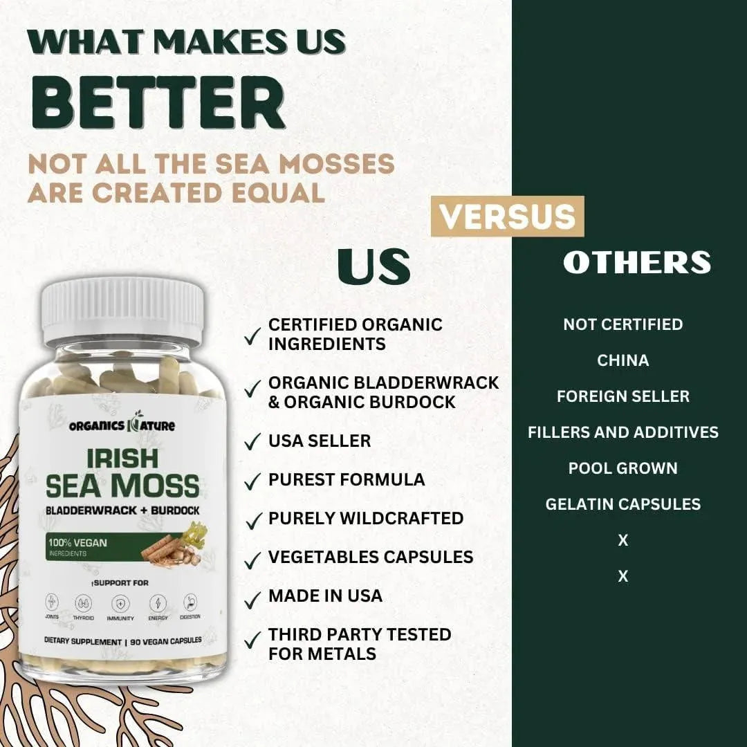 ORGANICS NATURE SUPPLEMENTS - Organics Nature Sea Moss 90 Capsulas - The Red Vitamin MX - Suplementos Alimenticios - {{ shop.shopifyCountryName }}