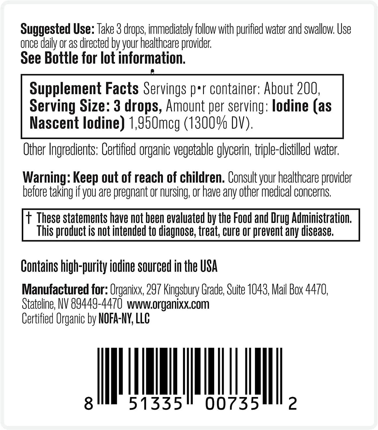 ORGANIXX - Organixx Pure Liquid Iodine Supplement 1Fl Oz. - The Red Vitamin MX - Suplementos Alimenticios - {{ shop.shopifyCountryName }}