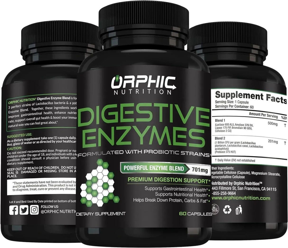 ORPHIC NUTRITION - Orphic Nutrition Digestive Enzyme 60 Capsulas - The Red Vitamin MX - Suplementos Alimenticios - {{ shop.shopifyCountryName }}