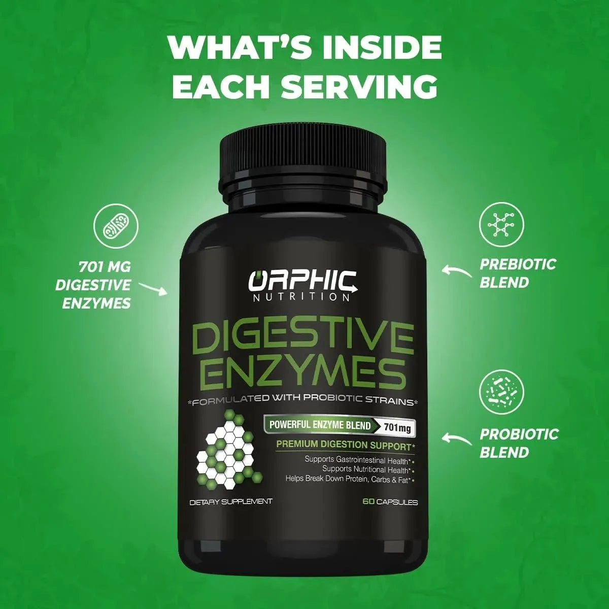 ORPHIC NUTRITION - Orphic Nutrition Digestive Enzyme 60 Capsulas - The Red Vitamin MX - Suplementos Alimenticios - {{ shop.shopifyCountryName }}