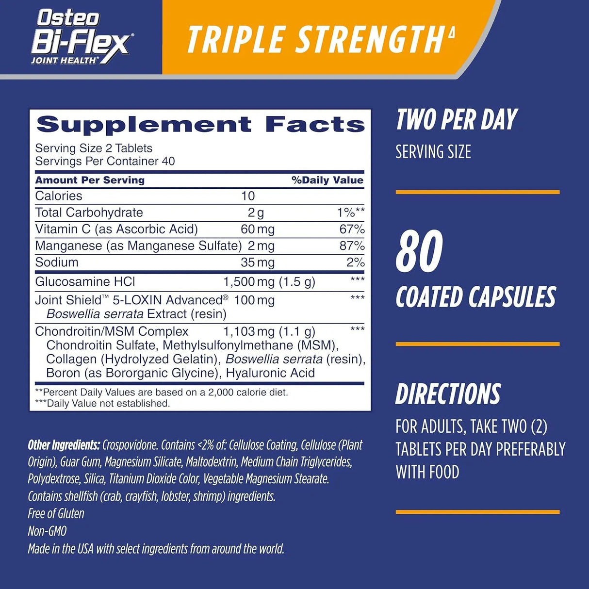 OSTEO - Osteo Bi-Flex Triple Strength Glucosamine Chondroitin with Vitamin C 80 Tabletas - The Red Vitamin MX - Suplementos Alimenticios - {{ shop.shopifyCountryName }}